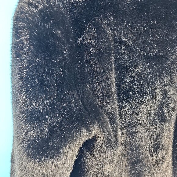 Pacific Rose Black Faux Fur Party Jacket – Size S - Channel old Hollywood Glam - Picture 7 of 13